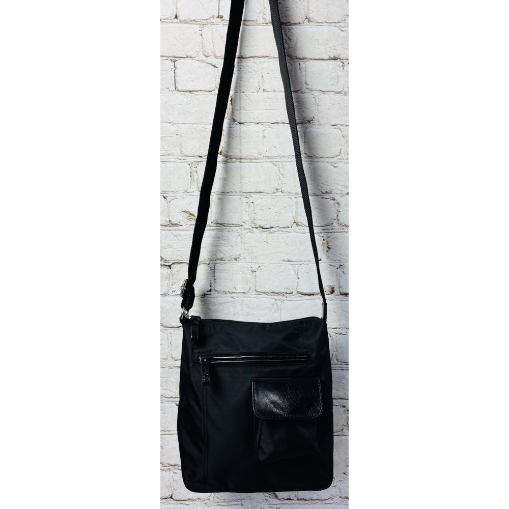 Nine & Co by Nine West Black‎ Nylon Crossbody Shoulder Bag 9"x9"